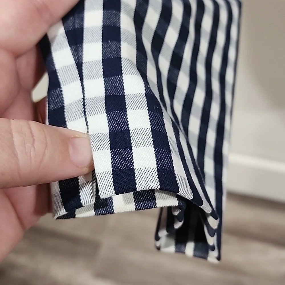 J Crew Womens Mattie Pants Size 0 Gingham Plaid Crop Cotton Blend